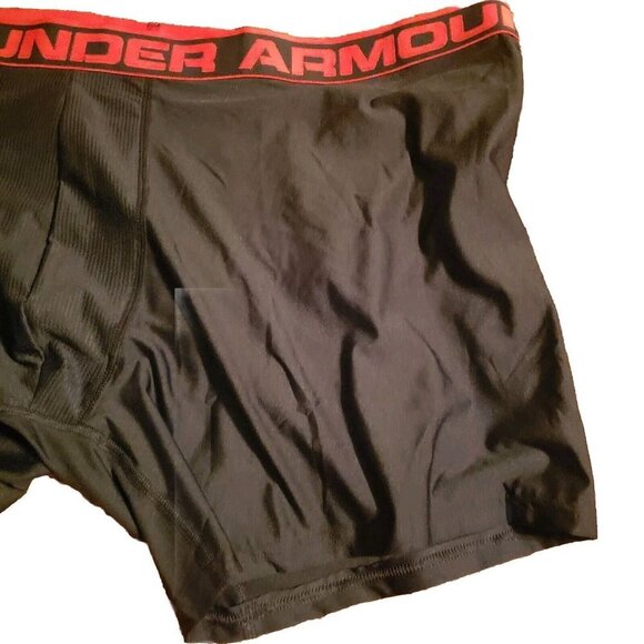 Men's Under Armour UA Tech 6" Boxer Brief Underwear HeatGear Size 4X Black Red - Picture 4 of 8